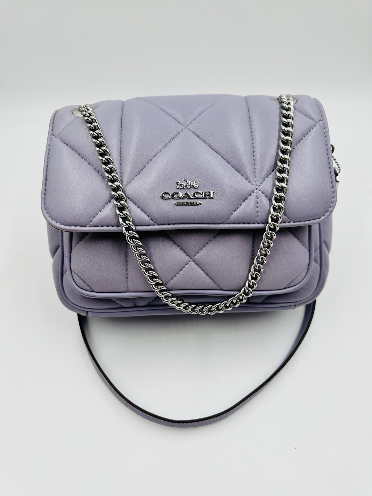 Coach Klare Puffy Crossbody in Lavender Leather