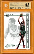 GIANNIS ANTETOKOUNMPO 2013-14 PANINI SIGNATURES GREEN #354 RC SSP #2/3 BGS 9.5