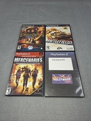 Playstation 2 Video Game Lot Lord Of The Rings Battle Field 2 Eragon Mercenaries