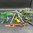 Vintage Army Men Lot. Plastic Soldier Helicopter & Truck Jeep W/foliage. ML