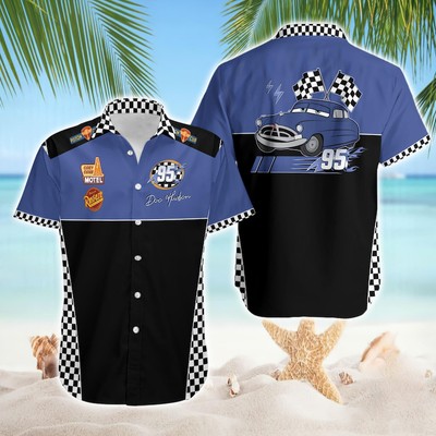 Doc Hudson Cars Piston Cup Rust-eze 95 Pixar Cars Character Hawaiian Shirt