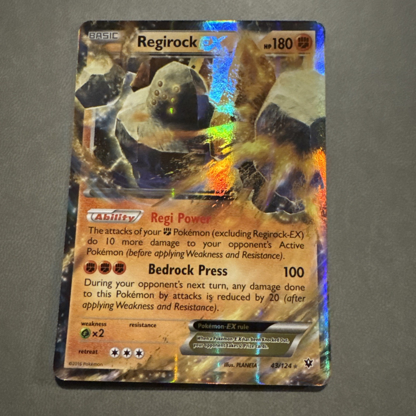 Regirock EX 43/124 XY Fates Collide Full Art Pokemon TCG Card [ENG]*