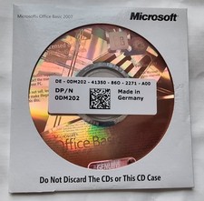 Microsoft Office Basic 2007 CD with Product Key & Wallet