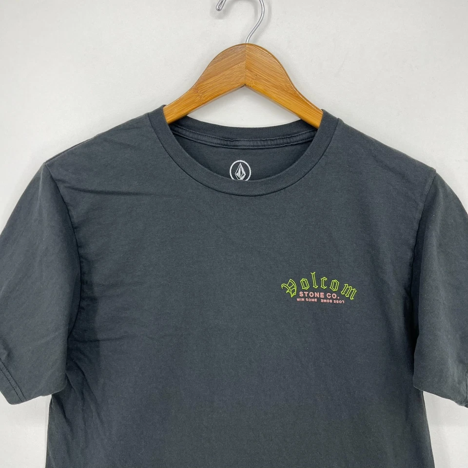 Volcom T-Shirt Men's Size M Black Stone Double Sided Logo Short Sleeve - Image 2 of 4