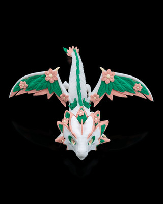 Floral Empress Articulated Dragon - 3D Printed Cherry Blossom Flexi Toy