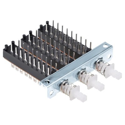 Interlock Push Button Switch Piano Type 6PDT 18 Pin 3 Row