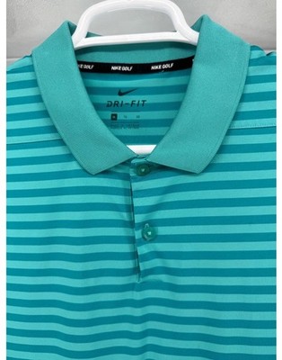 Nike Golf Dri-FIT Striped Polo Shirt Mens XL Extra Large Turquoise 891853-3093