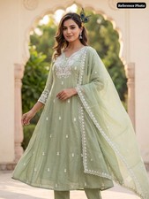 Women Embroidered Kurti Pant Dupatta Set For Women Kurta Sets