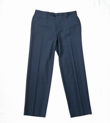 Mint! 36 X 31 Canali 1934 Solid Navy Blue Flannel Knit Wool Trousers Made Italy