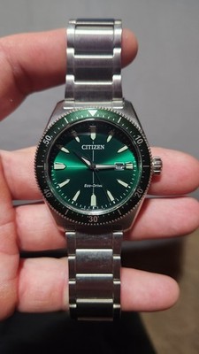 Citizen AW1598-70X Brycen Eco-drive Solar Diver Men's Watch - Silver/Green