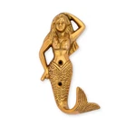 Hook - mermaid brass antique 14 x 7cm coat hook maritime hooks
