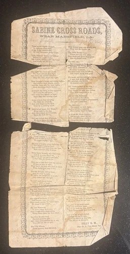 Civil War Broadside Louisiana Battle of Mansfield Sabine Cross Roads Crossroads