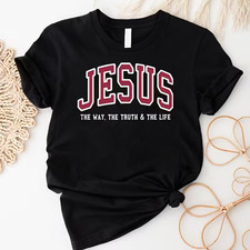 Women's Plus Size Christian T-shirt Jesus "THE WAY, THE TRUTH  THE LIFE" Tee