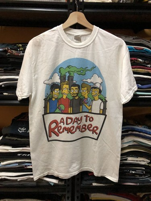 #ad A Day To Remember Simpson Band Basic White Short Sleeve Unisex T shirt WA3859 $21.99