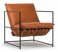 Sessel Design Orange Kunstleder Stahl Skulptural Elegant Komfort Stil