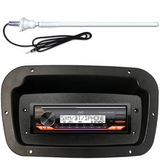 JVC KDX-38MBS Marine Bluetooth Stereo Receiver, White Long Range Radio Antenna