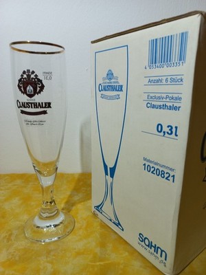 6er Set Clausthaler Bier Gläser 0,3l Sahm Gastro