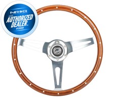 New Nrg Steering Wheel Classic 380mm Woodgrain - 18 Rivets - Rst-363sl