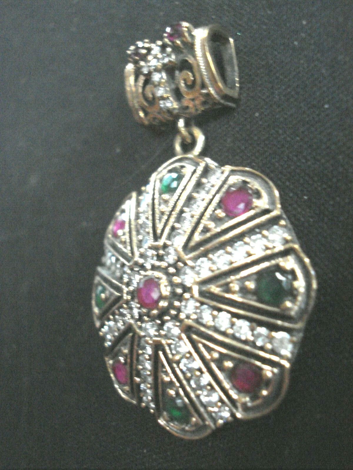 Beautiful Turkish Emerald Ruby Diamond Brass & St… - image 7