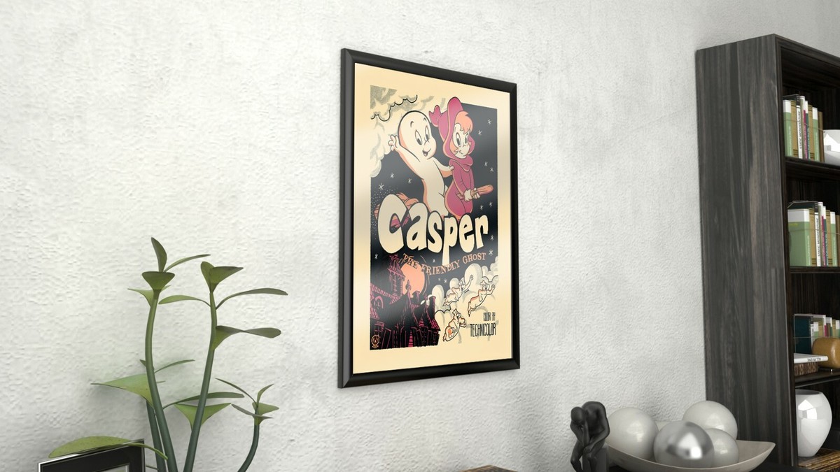 Casper The Friendly Ghost Framed Acrylic/Plexiglass Vintage