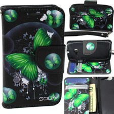 Funda tipo billetera híbrida de cuero para Alcatel OneTouch Pixi Eclipse cubierta abatible