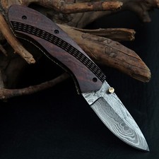 coltello Chiudibile fatto a mano in acciao dmasco forgiato Coltello chiudibile 