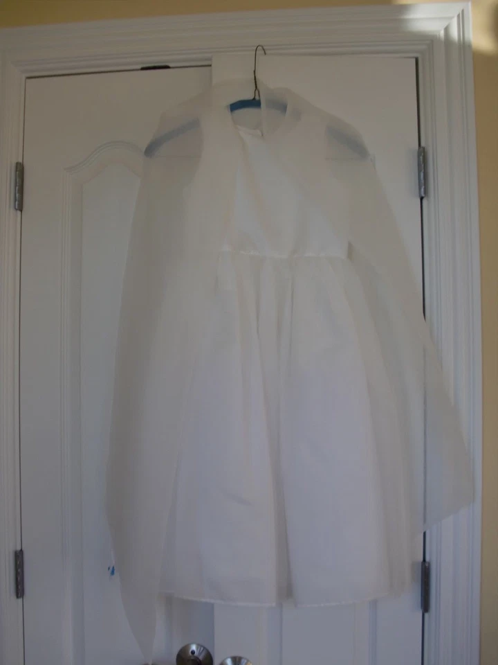 Niñas "US ANGELS" Marfil Ocasión Especial Forrado Falda Tul Vestido con Bufanda Talla 6 Foto 3 de 4