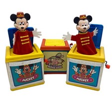 Vintage Mattel Jack in the Box Lot 1987 Disney Mickey Mouse 1976 Mother Goose