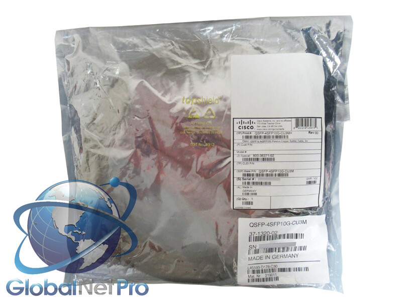 NEW SEALED GENUINE CISCO QSFP-4SFP10G-CU3M - 4xSFP10G Passive