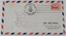 Los Angeles California AMF to Chicago AMF April 28 1957 first flight airmail