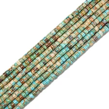 Natural Genuine Turquoise Heishi Disc Beads Size 2x3mm 2x4mm 15.5'' Strand
