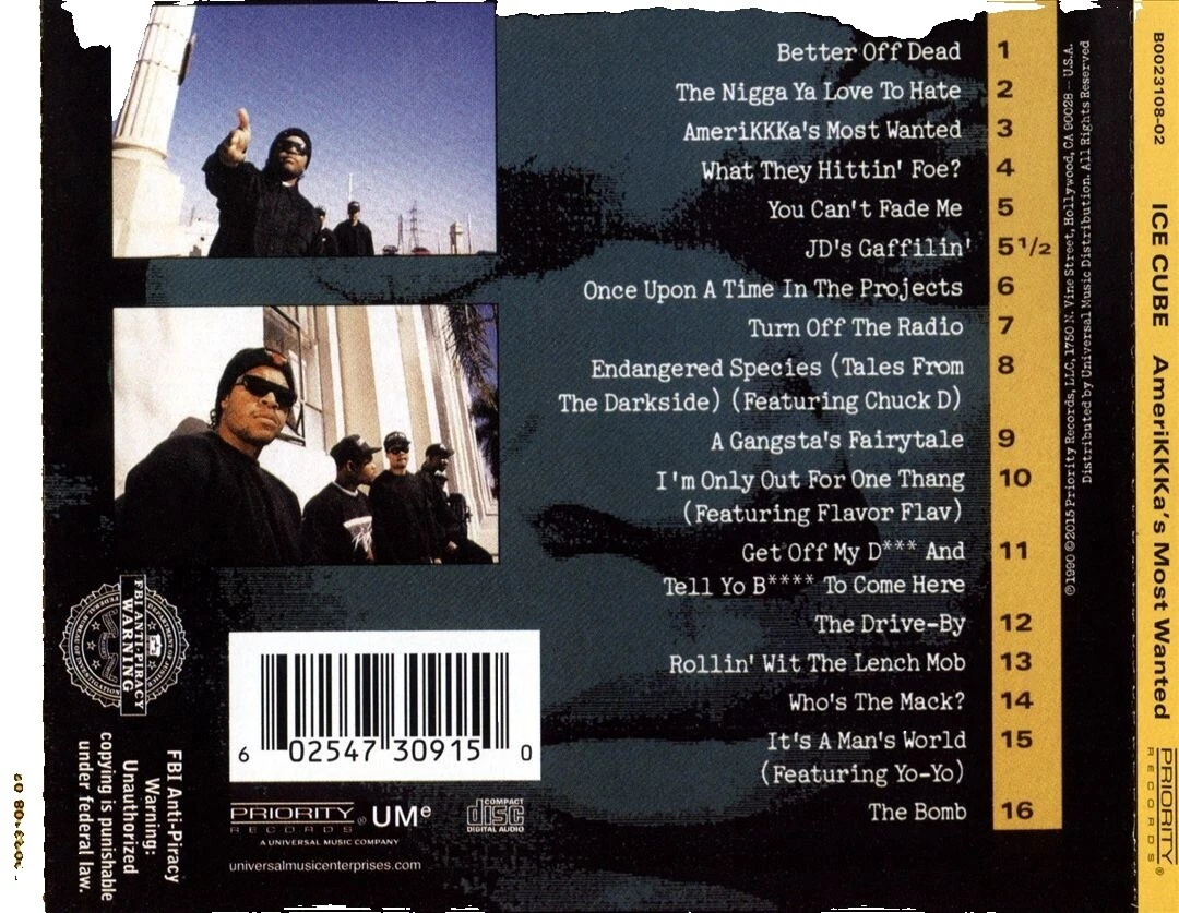 Ice Cube Rap & Hip-Hop Music CDs