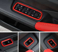 For Porsche Cayenne 2018-2021 Bright Red Window Lift Panel Switch Cover Trim 4X