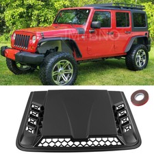 20x18 Car Hood Scoop Vent Bonnet Cover For 2007-18 Jeep Wrangler Jk Unlimited