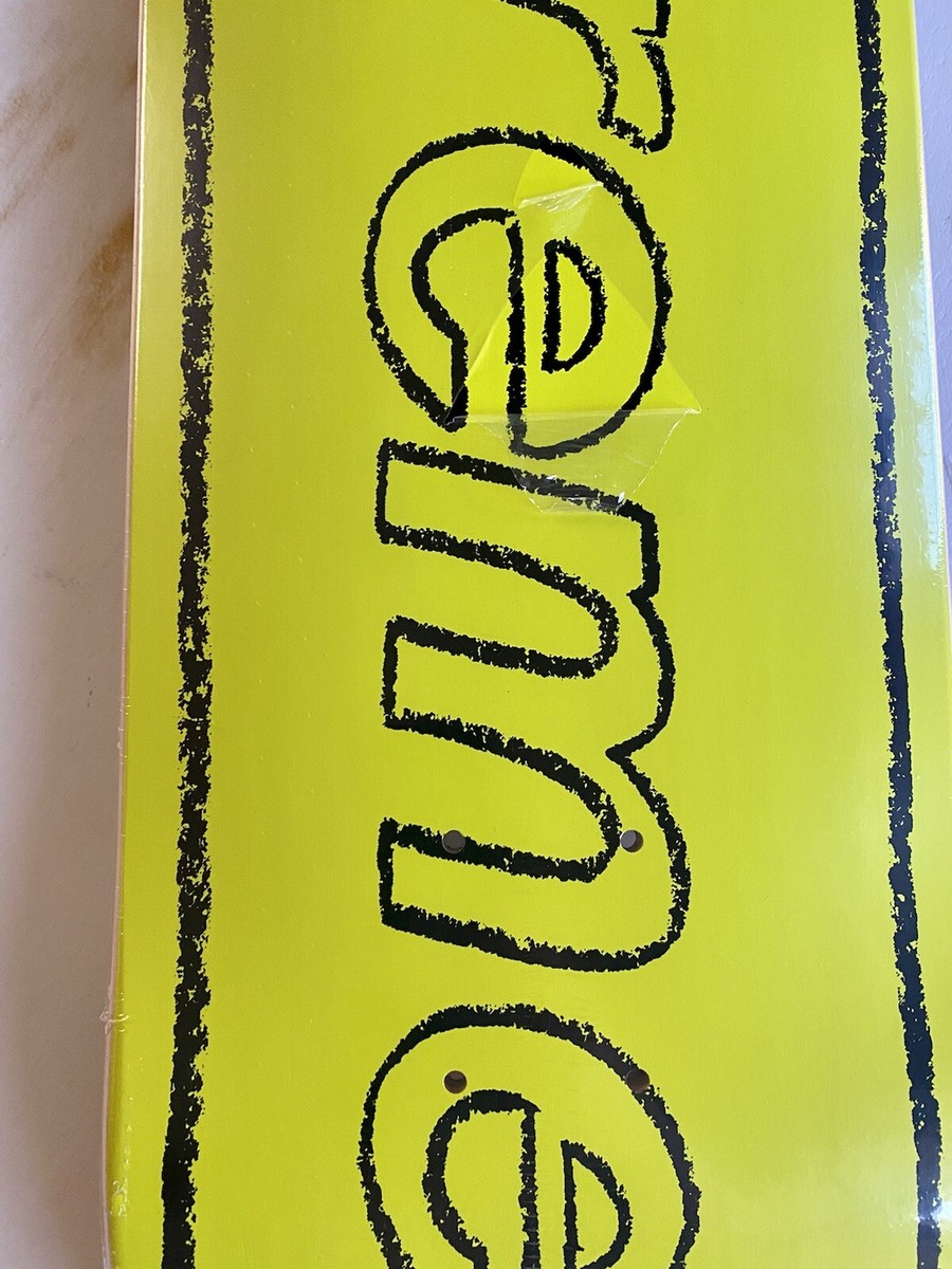 SUPREME KAWS Chalk Logo Skateboard Deck Bright YELLOW SS21 New Box