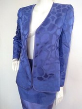 Designer Louis Feraud Collarless Jacket Size 10 --brand New-- Purple
