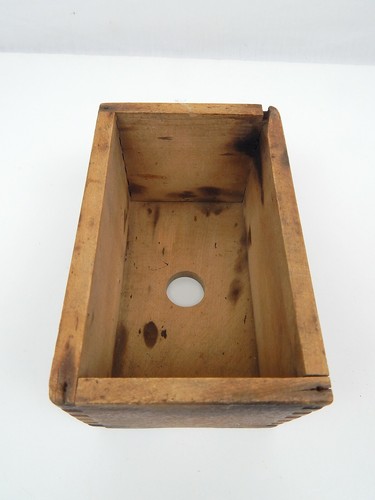 2A Antike Primitive Butterform Presse Schwalbenschwanz Holz Schatulle - Bild 5 von 6