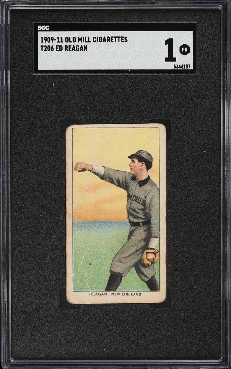 1909-11 T206 Ed Reagan OLD MILL SGC 1 PR-Rare Back