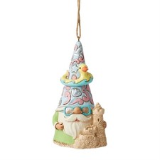 Jim Shore Heartwood Creek Coastal Gnome w/Sandcastle Hanging Ornament 6012801