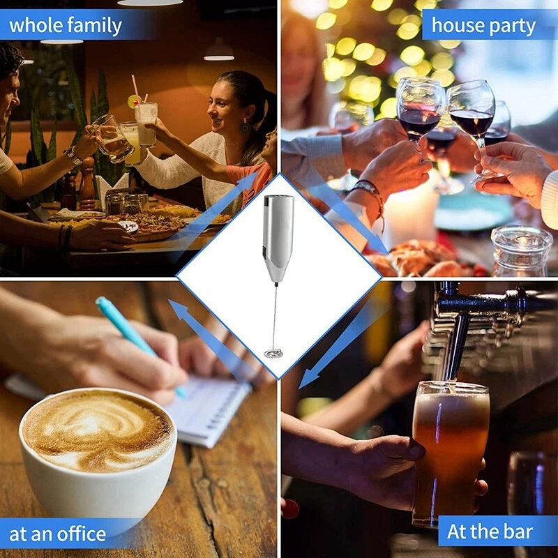 Milk Frother Quiet Hand Held Frother Whisk High Powered  Blender Electric7847