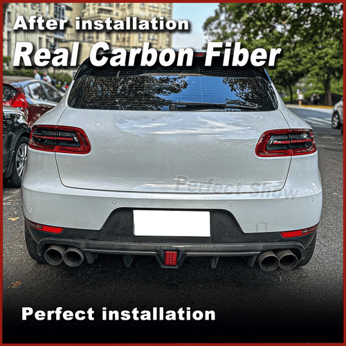 For Porsche Macan Turbo 2014-21 REAL CARBON Rear Bumper Diffuser Lip Brake Light - Bild 3 von 12