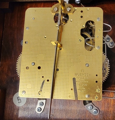 VTG Wuersch Chatham Cherry Top Hinged Bezel Wall Clock 311-2620 SERVICED - Picture 3 of 4