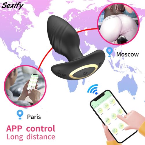 Vibrating Anal Vibrator Butt Plug App Remote Control Prostate Massager Sex Toy - Picture 15 of 23