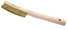 164BR Weiler Handle Scratch Brush Brass .012" 3 x 19 Made in USA
