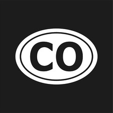 Colombia country initials Vinyl Decal Window Oval CO Laptop Sticker