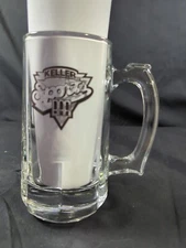 Keller Sports Bar Beer Glass 16oz Heavy Clear Libbey Glass Mug Handle Drinking 