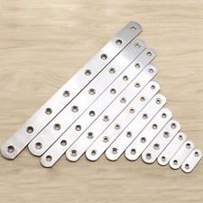 20 PCS 4 Holes Flat Straight Corner Brace Plates Metal Joining Plate Connector Repair Bracket With Fixing Screws