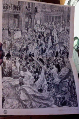 1900 Paul Renouard Sculpture Gallery Paris Exhibition 42x29 cm Drawn expressly