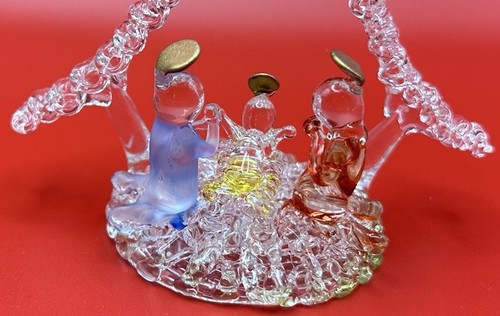 Silvestri Handblown & Spun Glass Nativity Crèche with Tag New Old Stock VTG 4x5” - Picture 13 of 21