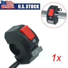 7/8" 22mm Handlebar Headlight Fog Light Horn ON OFF Start Kill Switch Motorcycle